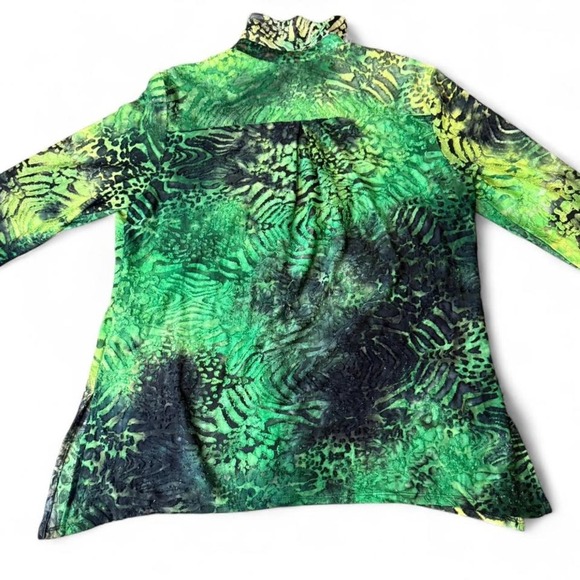 Grunge Ruby Rd Abstract Alt Edgy Blouse  Goth Animal Print Bold Small Long Sleev - Picture 5 of 5